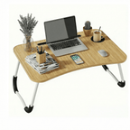 Mesa plegable para cama y sofá con portavasos, mesa auxiliar multifunción con atril para leer en la cama, bandeja multifunción para ordenador, libros, trabajo y estudio en casa (50x30x22cm)