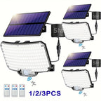 Luz solar exterior con sensor 3pcs | Jardín patio garaje y seguridad