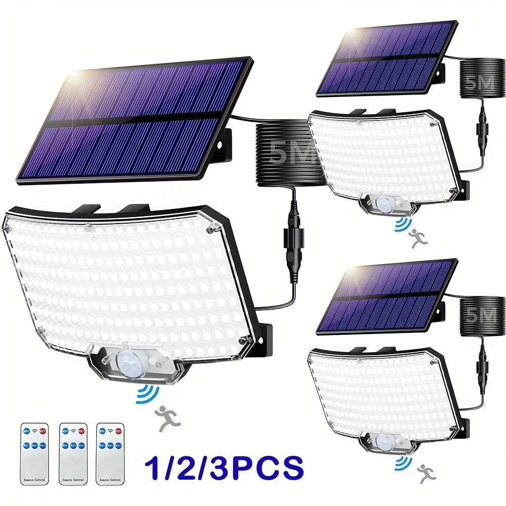 Luz solar exterior con sensor 3pcs | Jardín patio garaje y seguridad