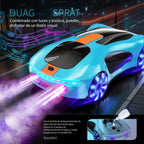 Coche de juguete, Coche RC de acrobacias y deriva, Nuevo estilo de automóvil eléctrico de energía, con pila de carga (sin función de batería de almacenamiento), con control remoto de mango y correa de muñeca, con efectos de iluminación y efectos de rociad