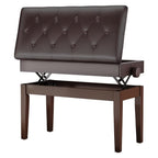 Taburete de Piano Ajustable en Altura 72X33X48-58Cm, Banco de Piano con Espacio de Almacenamiento, Banco de Piano con Cojín de Cuero PU, Silla de Piano Banco de Teclado Capacidad de Carga hasta 200KG, con 4 Patas