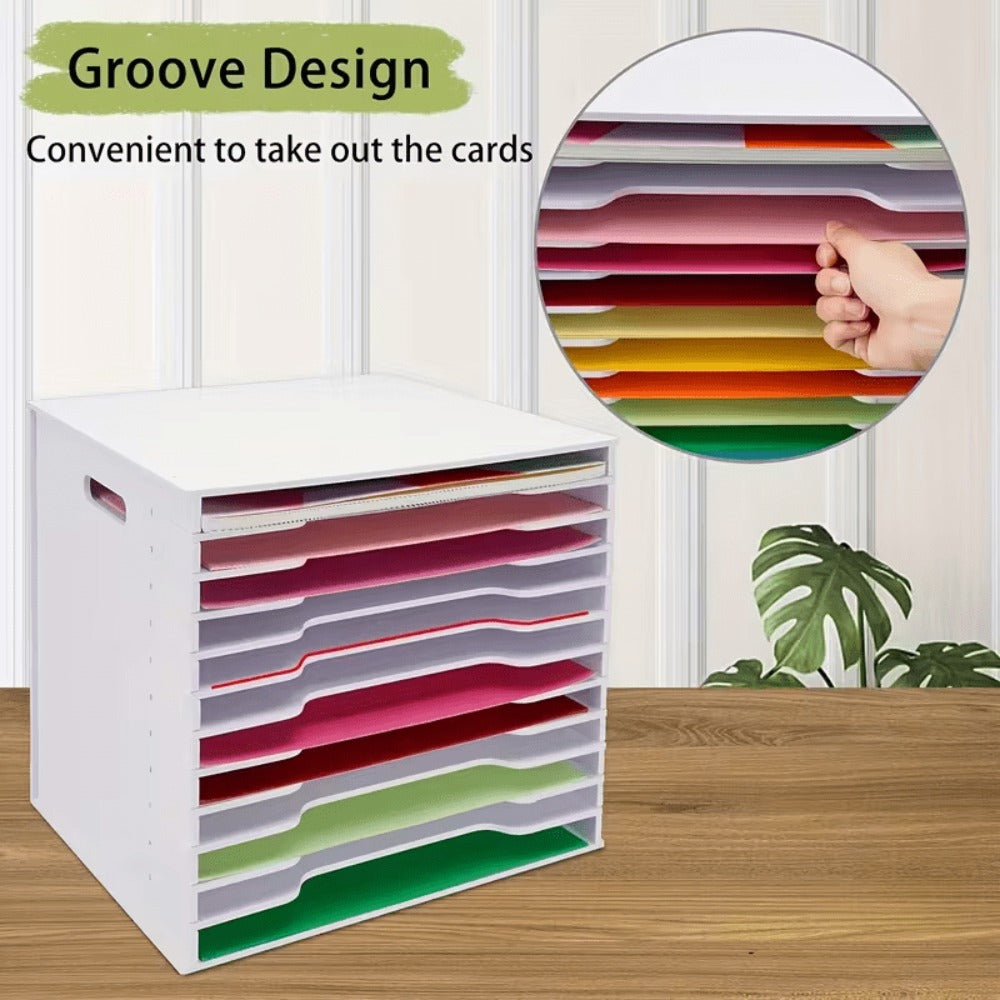 Organizador de papel para álbumes de recortes de varios tamaños, carpeta de almacenamiento clasificadora de archivos de 12 niveles, estante de escritorio para papel de scrapbooking, apto para oficina en casa, tamaño grande/mediano/pequeño, almacenamiento