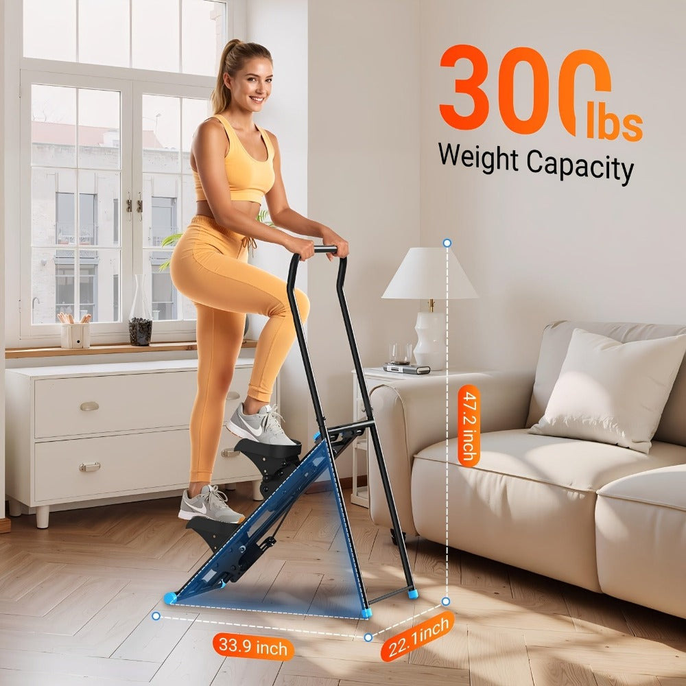 MERACH Stepper para Ejercicio en Casa, Nueva Versión de Máquina de Escalada Vertical para Entrenamiento de Cuerpo Completo, Escaladora Plegable Compacta con Rango de Pasos Extendido, Manillar y Pedales Ajustables, Equipo de Ejercicio para Uso en el Hogar,