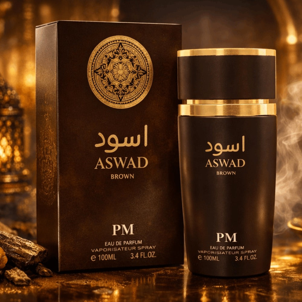 Everlyx - Perfume ASWAD Brown PM Eau de Parfum 100 ml - Fragancia intensa y envolvente con carácter oriental y fondo cálido, ideal para noches y ocasiones especiales