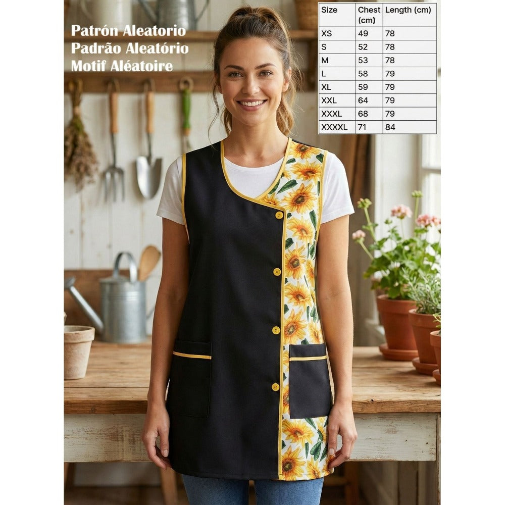 Mandilón de Cocina para Mujer Estampado Patrón Aleatorio Cómodo y Resistente