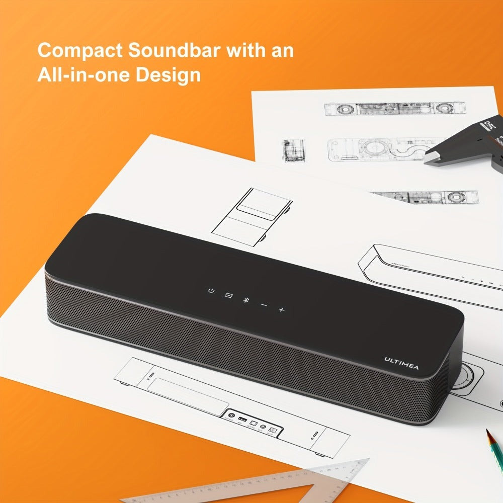ULTIMEA 2.1ch Mini Barra de Sonido para TV, Barra de Sonido PC Todo en Uno para Juegos, Control por APP, Potencia Máxima 120W+Potencia Máxima 132W, Subwoofer Incorporado