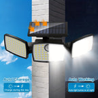 Luz solar LED con sensor de movimiento 2 piezas | Para jardín, patio, garaje y seguridad exterior