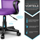 Silla de Oficina TRESKO® con Reposabrazos, Altura Ajustable Continua | Silla Giratoria de Malla Transpirable | Silla de Escritorio con Ruedas de Plástico Ligeras, Superficie Acolchada, Ajuste Ergonómico | Silla de Ordenador Ideal para Oficina en Casa, Hab