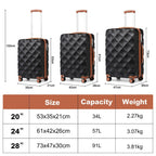 Maleta Mediana de 24" con 4 Ruedas, Ligera de ABS+PC con Carcasa Dura, Maleta de Facturación con Cerradura TSA Incorporada, Regalo de Vacaciones para el Regreso a Clases, Ruedas Giratorias Silenciosas 360°, Cremallera Duradera, Asa Telescópica, Diseño Ant