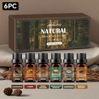 Un set de 6 aceites esenciales perfumados de madera para regalos de Ramadán, regalos de Pascua, que incluye difusor, velas perfumadas, quema incienso, piedras de incienso, humidificador, para coche y recambios de aceites esenciales para el hogar