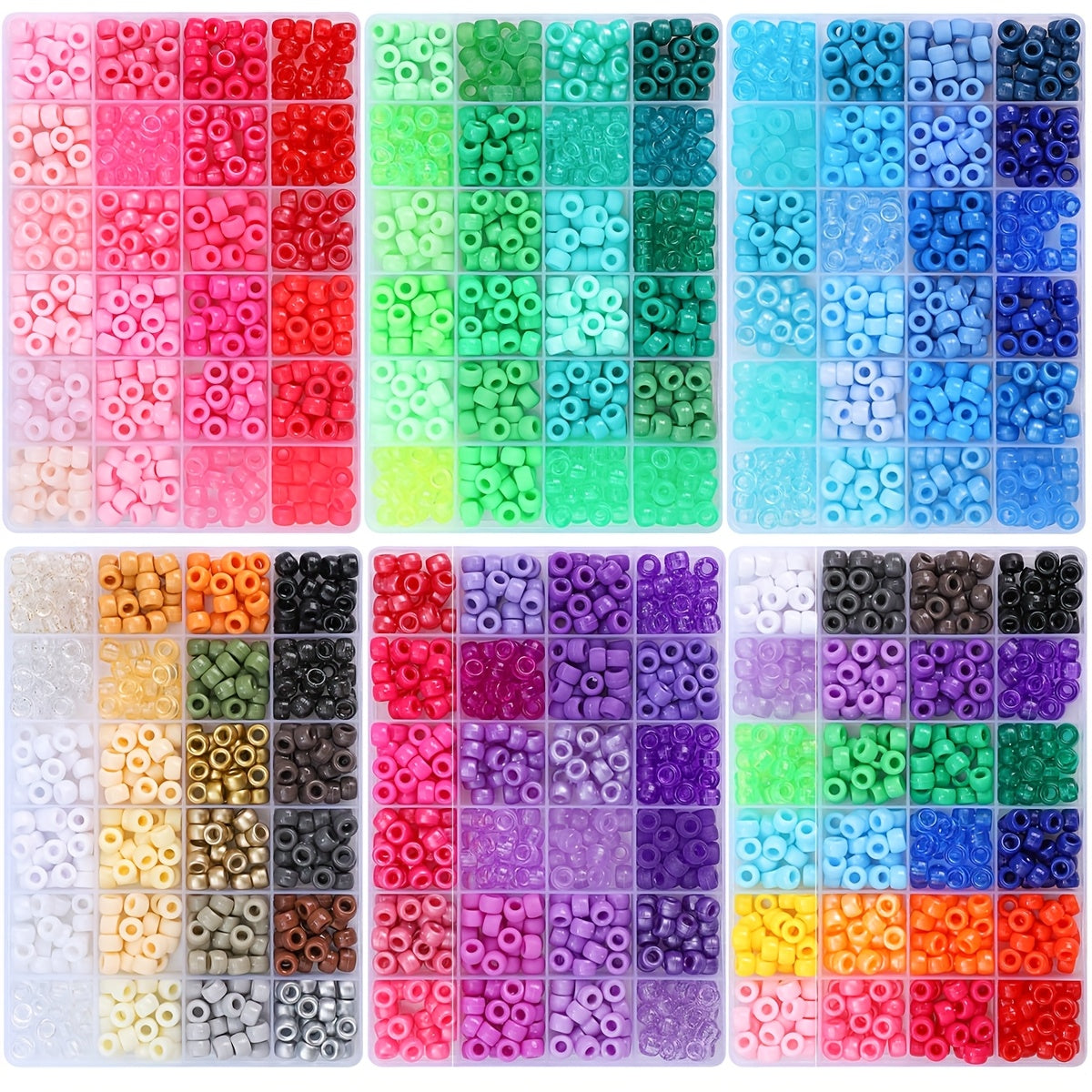 Set de Cuentas Acrílicas Vibrantes de 9Mm a Granel de 168 Colores con Anillos para el Cabello para Hacer Joyas - Cuentas de Plástico Brillantes Numeradas de 168 Colores para Pulseras de Cady, Collar y Manualidades - Suministros de Abalorios Duraderos para