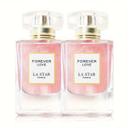 2 Frascos Perfume Floral Dulce para Mujer 55ml x2, Fragancia Clásica Frutal, Perfume de Larga Duración con Rosa, Jazmín, Vainilla y Pachulí, Botella Rosa, Perfume para Citas Mujer, Regalo de Halloween/Navidad/Festividades