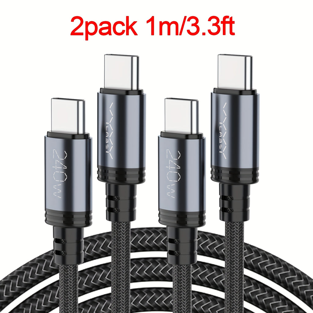 Cable USB-C de carga rápida 240W para móvil tableta y portátil | 240W y 201.17 cm
