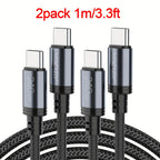 Cable USB-C de carga rápida 240W para móvil tableta y portátil | 240W y 201.17 cm