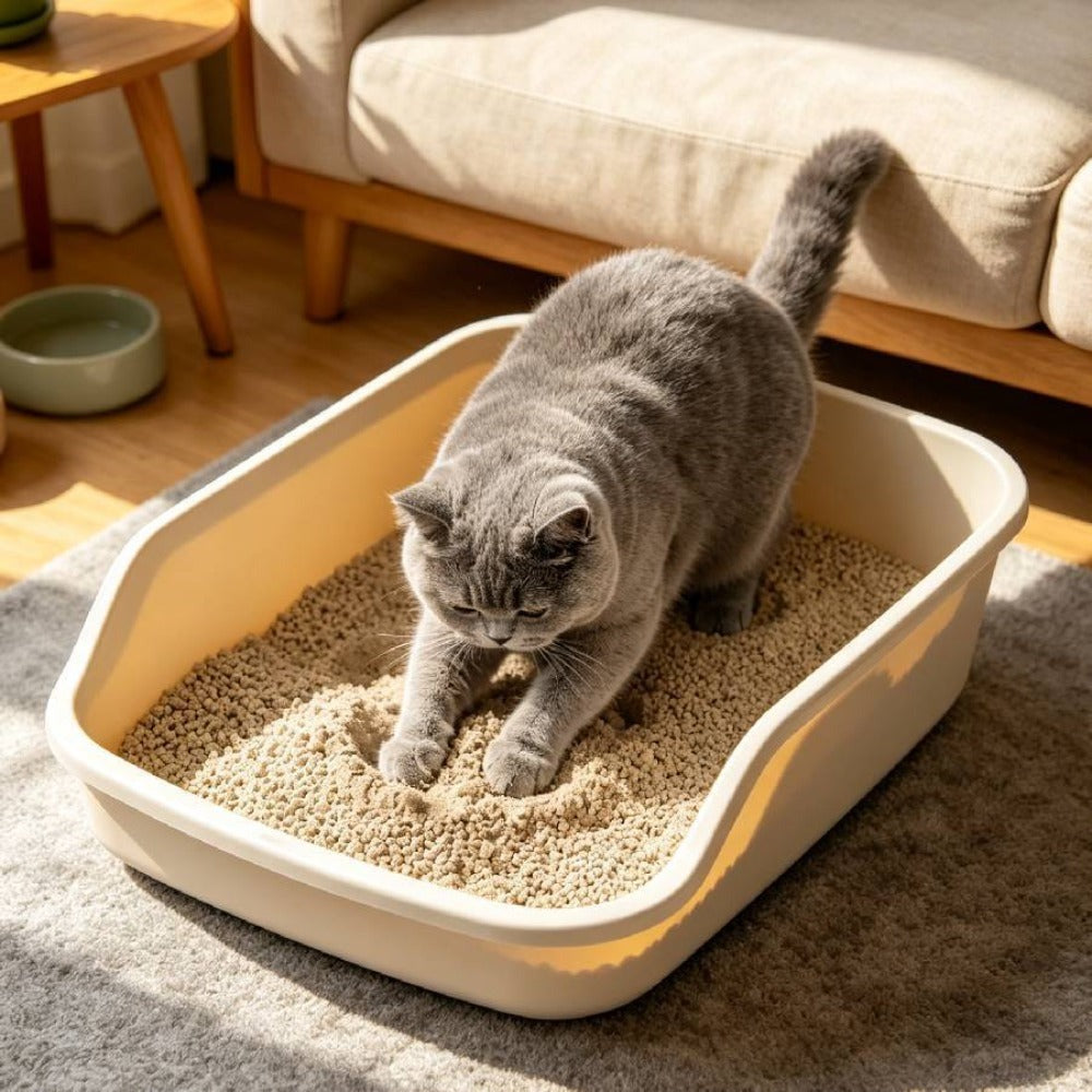 Arena sanitaria para gatos de tofu | 3 bolsas | 6 litros por bolsa | Absorción rápida | Forma grumos rápidamente | Desodoriza eficazmente | Sin polvo | Gránulos finos