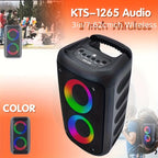 Altavoz Bluetooth | Altavoz Boombox Inalámbrico con Subwoofer: Gran Altavoz Estéreo para Exteriores Equipado con Iluminación RGB y Capacidad TWS