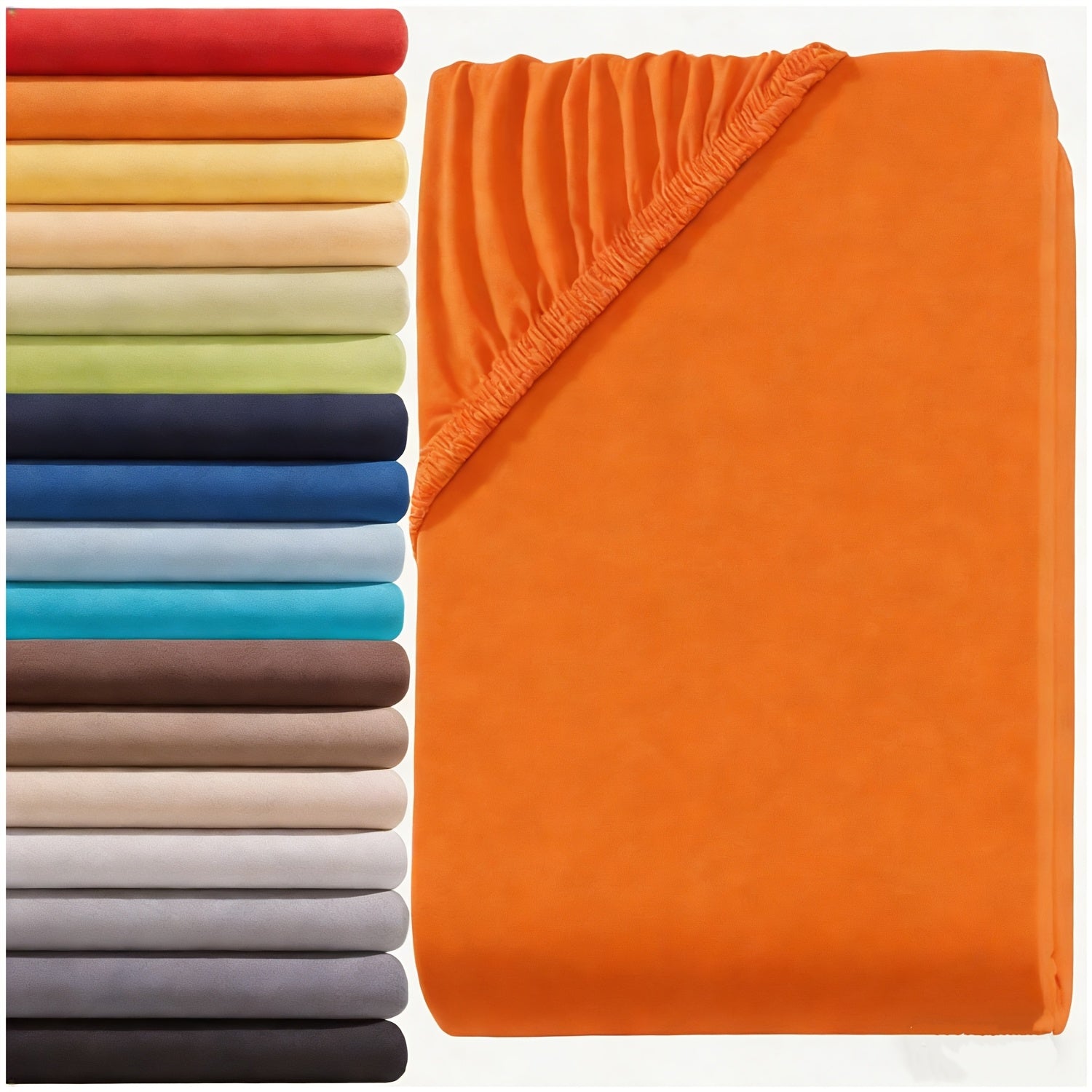 Sábana bajera ajustada de 1 pieza 100% algodón egipcio, diseño elástico en todo el contorno, color liso, apta para colchones de 90x200 a 200x220 cm, transpirable, lavable, de cobertura total, sábana perfectamente ajustada