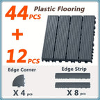 44 piezas de baldosas de composite para terraza exterior de 29.97 X 29.97 cm, pisos entrelazados para terraza, baldosas de piso de terraza rápidas, pisos impermeables para patio, balcón, jardín y exteriores, 44 baldosas por caja de 43.05 pies cuadrados, 1
