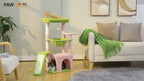 Árbol para Gatos de Interior PAWZ con Gran Apartamento, 1 Tablero de Sisal, 3 Postes Rascadores, Torre Rascadora para Gatos con Hamaca Grande y Percha de 90cm