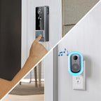 Timbre sin varillas para seguridad del hogar, cámara de seguridad con visión nocturna, 960P HD, detección de movimiento PIR, batería recargable de 2600mAh - Fácil de montar y controlado por aplicación, cámara de seguridad inalámbrica para el hogar, timbre