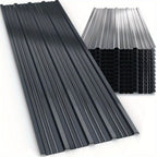 24 Láminas de Perfil Metálico Corrugado, 129 cm x 45 cm = 14 m² de Cubierta para Cobertizo de Herramientas - Paneles de Techo de Acero Galvanizado, Temporales y Desmontables