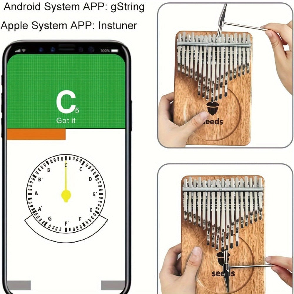 Semillas Kalimba 41 Teclas, Piano de Pulgar Avanzado C- Afinado, Cromático - Piano de Pulgar de Capas de Dedos, Caja de Resonancia de Madera Maciza, Tono Etéreo con Resonancia Sostenida, Kalimba Piano de Pulgar para Adultos Principiantes