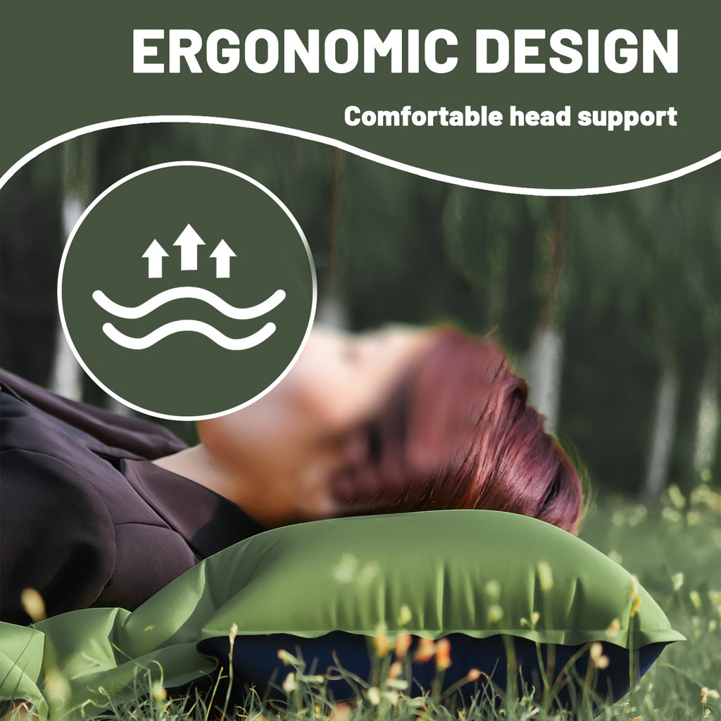 Colchoneta Inflable para Camping, Colchoneta Inflable Ultraligera con Bomba de Pie Integrada y Almohada, Equipo de Camping, Esenciales para Camping, Ideal para Senderismo, Mochilero y Viajes