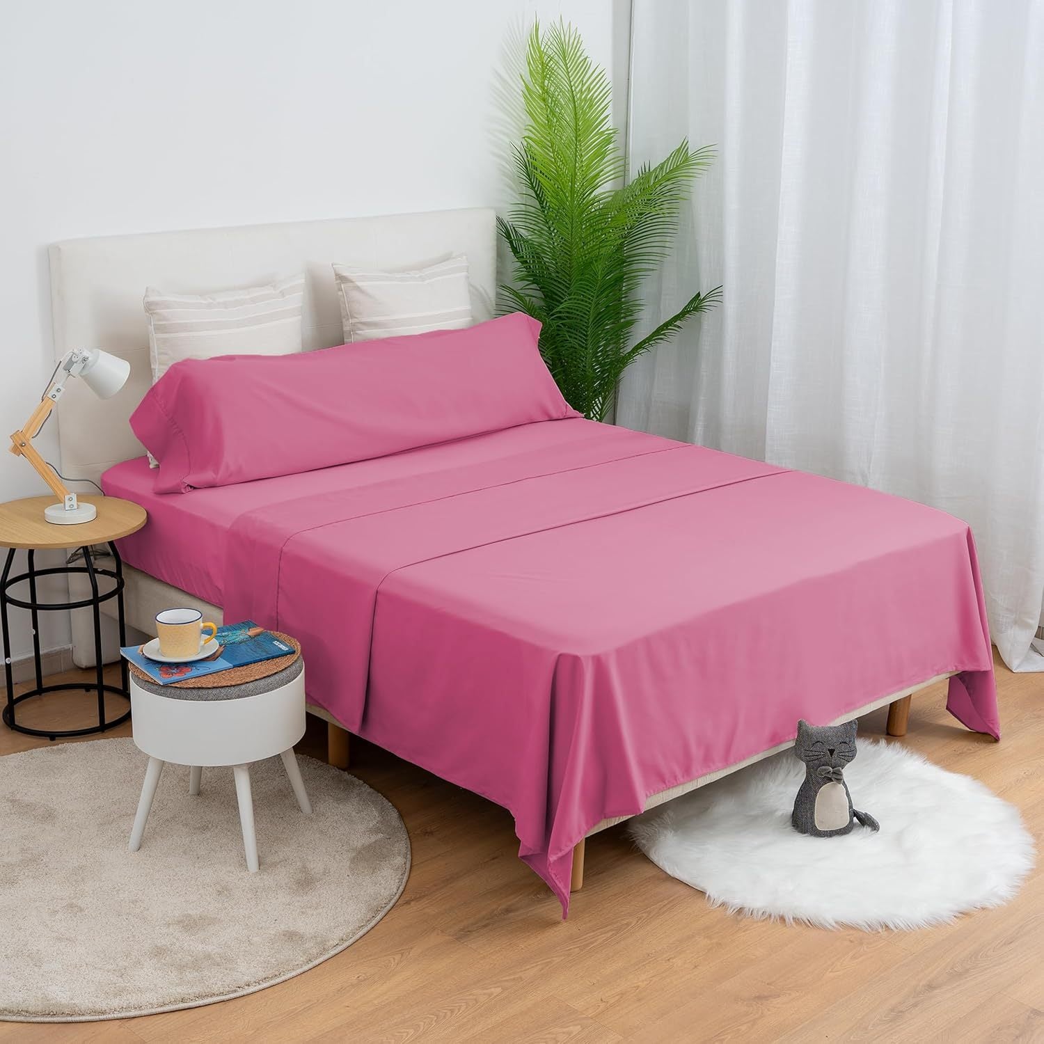 Juego de cama de tres piezas, suave y cómodo, adecuado para todas las estaciones, rosa, azul, rojo rosa, negro, gris, blanco, adecuado para camas de 90 CM, 105 CM, 135 CM, 150 CM, 180 CM