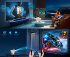 Proyector | Proyector Inteligente Local Android 14 con Soporte 4K 1080P, Wifi6 y BT 5.2, Proyectores de Interior con Enfoque Automático