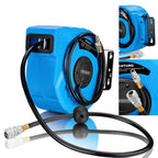 MONZANA® Manguera de Aire Reel 10M+1M Retroalimentación Automática Conexión 1/4" 12 Bar Ø12Mm Enroscador de Manguera Automático Montaje en Pared de Manguera de Aire