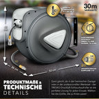 TRESKO® Carrete Automático para Manguera de Aire | Enrollador de Manguera de Aire de 1/4" | Soporte Automático para Manguera Montado en la Pared