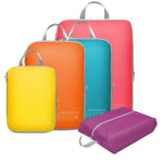 Juego de 5 bolsas de almacenamiento de viaje para protección de ropa - 2 pequeñas, 1 mediana y 2 grandes.