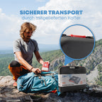ZMC Estufa de Camping de 1 Quemador 2.2 kW con Encendido Piezoeléctrico, Adaptador para GLP y Estuche de Transporte – Estufa Portátil de Acero Inoxidable para Camping, Exteriores, Jardín, Balcón y Cocina de Emergencia en Interiores | Diseño Robusto, Contr