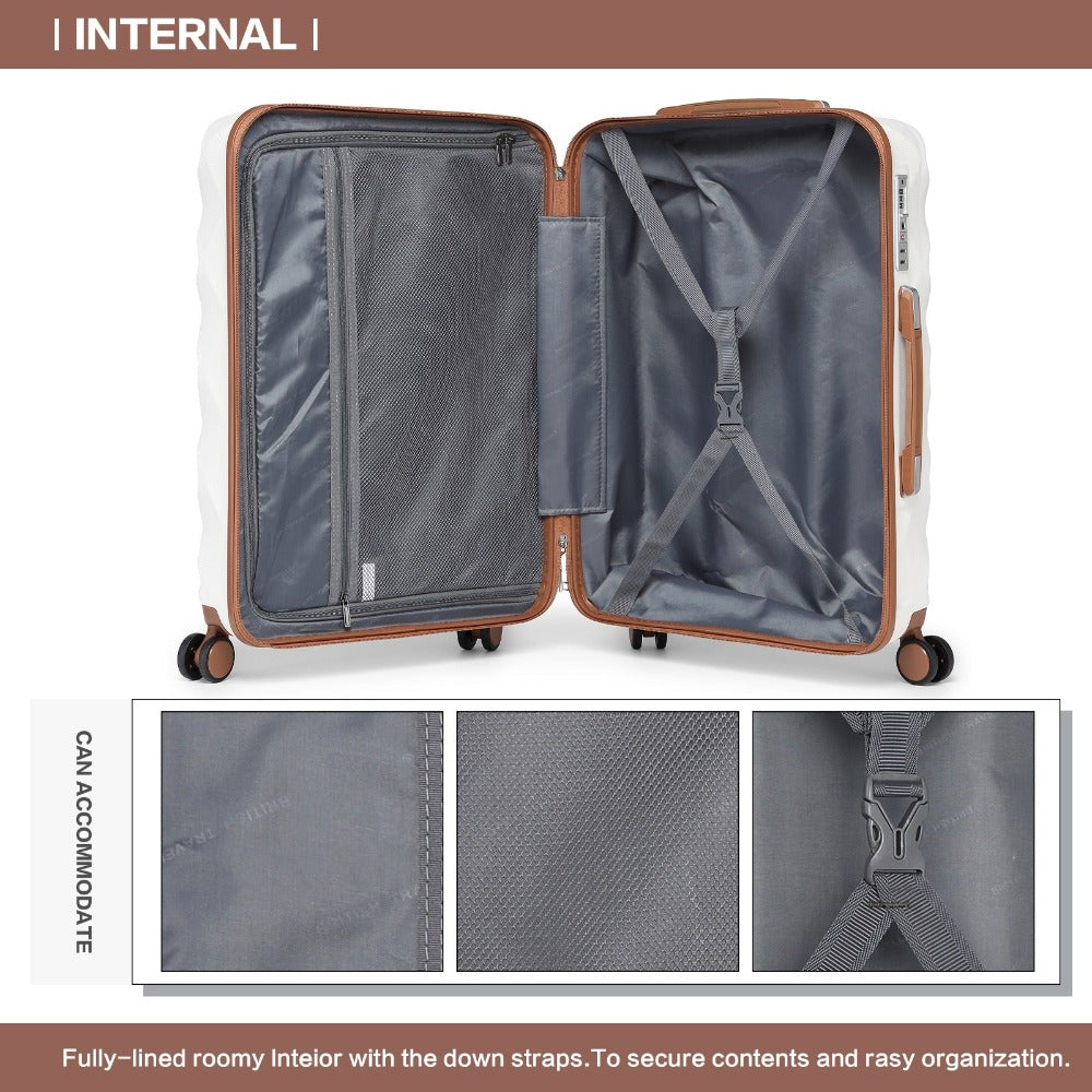 Maleta Mediana de 24" con 4 Ruedas, Ligera de ABS+PC con Carcasa Dura, Maleta de Facturación con Cerradura TSA Incorporada, Regalo de Vacaciones para el Regreso a Clases, Ruedas Giratorias Silenciosas 360°, Cremallera Duradera, Asa Telescópica, Diseño Ant