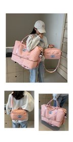 Set de Bolso Duffel de Viaje, Bolso de Fin de Semana para Mujer con Bolso de Hombro, Bolso de Mano de Noche con Compartimento para Zapatos, Bolso de Gimnasio para Yoga con Bolsa para Zapatos con Bolsillo Húmedo, Bolso de Hospital para el Trabajo de Parto