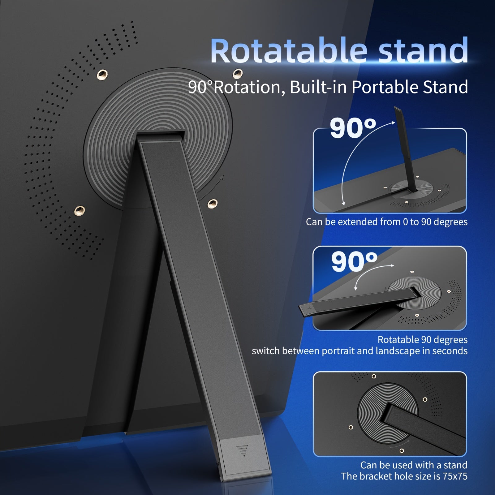 Monitores de ordenador | Monitor Portátil de 15.6 Pulgadas con Soporte Integrado, Pantalla IPS FHD 1080P para Juegos, Frecuencia de Actualización