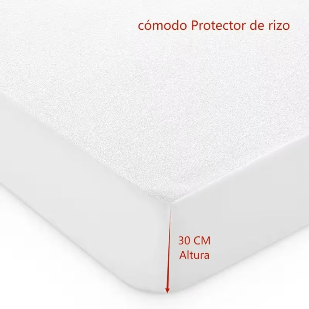 Protector de Colchón – Transpirable e Impermeable,Banda Elástica Ajustable hasta 30 cm