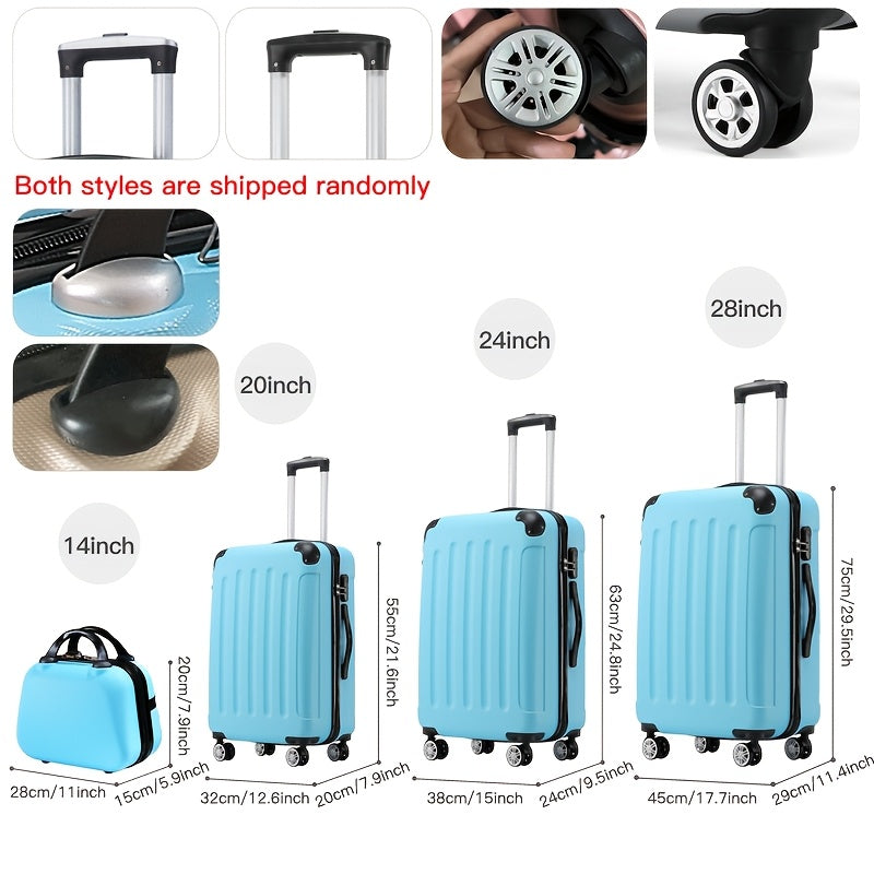 Equipaje de 24 pulgadas de nuevo estilo para hombre y mujer, maleta de mano de 20 pulgadas con esquinas reforzadas, candado con contraseña y mango telescópico engrosado, neceser a juego, esencial para viajar