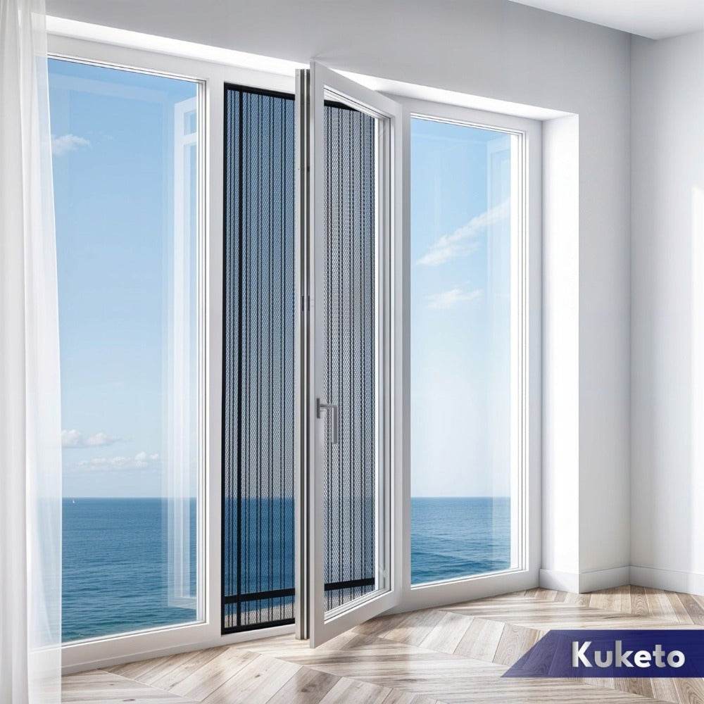Mosquitera - Magnética Multidimensional para Puertas y Ventanas de Balcón - Mosquitera con Cierre Automático - Variantes de Ancho 80-160 Cm - Longitud 210/220 Cm - Diferentes Colores - para Hogar, Apartamento y Balcón - Protección contra Moscas y Mosquito