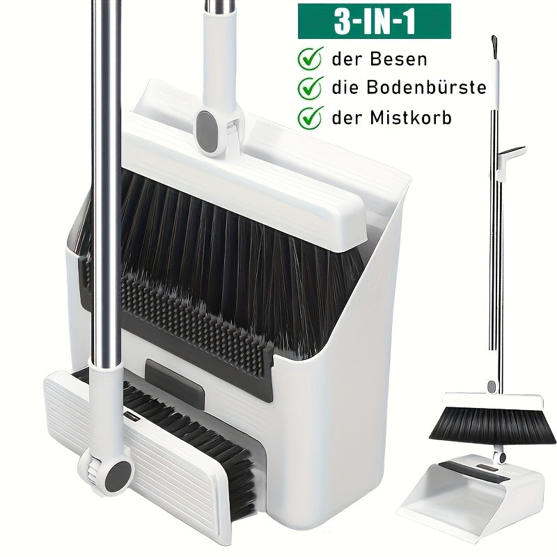 Kit de limpieza 3 en 1 para el hogar: Escoba de cerdas suaves, recogedor y juego de cepillos - Anti-pegajoso para el pelo, ideal para el hogar, la oficina, la escuela, el dormitorio - Regalo perfecto de Navidad, cepillo de limpieza, juego de escoba y reco