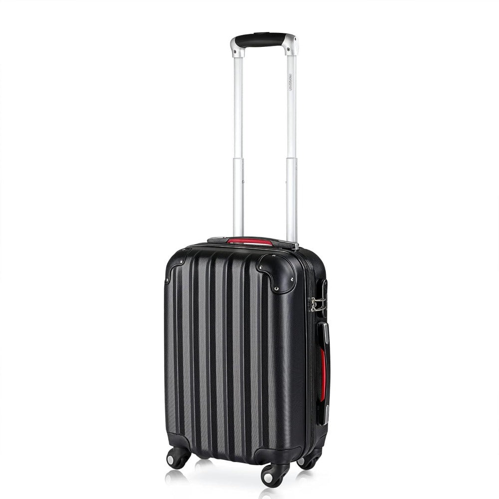 MONZANA® Maleta Rígida Baseline M Color Negro Equipaje de Viaje 34L peso 2,25Kg con ruedas 360° trolley 2 asas valija