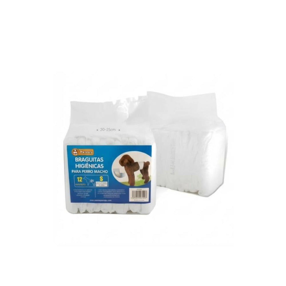 Paquete de 36 pañales desechables para perros machos, ropa interior higiénica para mascotas, suaves, absorbentes, transpirables y cómodos, disponibles en varios tamaños, XS/S/M/L, blancos.