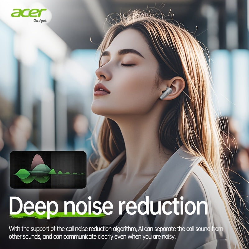 Auriculares Bluetooth | [Acer 2026 Nuevo] Auriculares inalámbricos TWS con graves potentes, llamadas estéreo, cancelación de ruido, duración