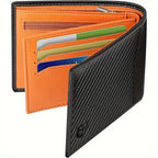 Cartera para Hombre, Cartera de Cuero Bifold con Bloqueo RFID, Cartera Delgada con Ventana para Identificación, Bolsillo con Cremallera para Monedas, 9 Ranuras para Tarjetas y 2 Compartimentos para Billetes, Cartera para Hombres con Caja de Regalo,