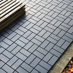 Paquete de 27/44 baldosas de plástico entrelazadas para terraza, adecuadas para piscina, balcón, patio trasero, porche, pavimentos impermeables para patio exterior con sistema de enclavamiento, instalación a presión, baldosas para terraza de bajo mantenim
