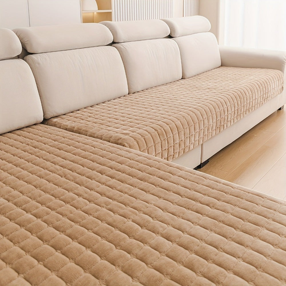 Juego de 2 protectores de sofá de franela acolchada atractivos, protectores de muebles suaves y duraderos, ideales para todas las estaciones, aptos para mascotas, lavables a máquina, perfectos para dormitorio, sala de estar, oficina, decoración del hogar,