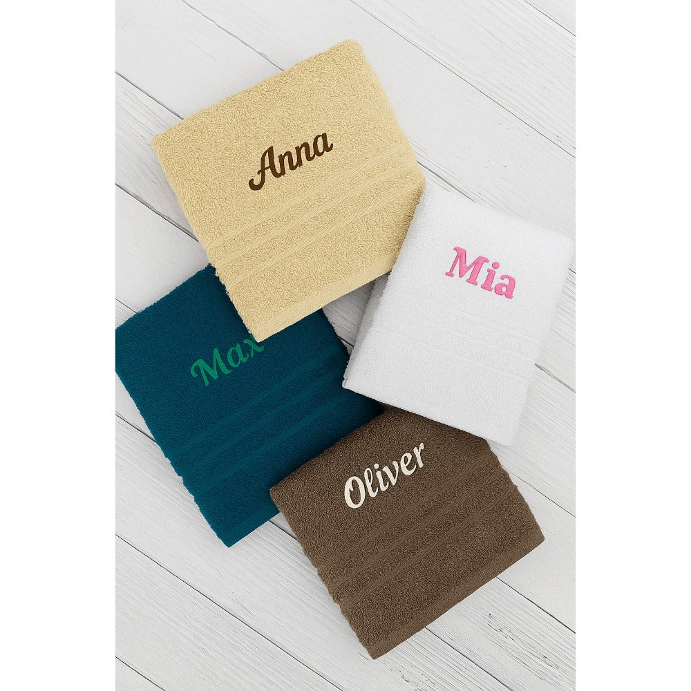 Toalla de baño personalizada con nombre, hermosamente bordado, toalla personalizada con nombre, toalla de baño