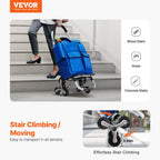 Carrito de Escaleras Plegable VEVOR con 6 Ruedas y Bolsa de Almacenamiento de 36L