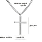Collar con colgante de cruz y cadena cubana de plata 925, bajo alergénico, unisex, elegante y con estilo, viene con caja de regalo exquisita