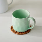 4 piezas, 360 ml, Ø 8,5 cm, juego de vajilla de cerámica, tazas de vidrio, tazas de café, tazas, tazas de té, vasos de jugo, para 4 personas, adecuado para familias, restaurantes, cafeterías, fiestas, cerámica de alta calidad, fácil de limpiar, utensilio